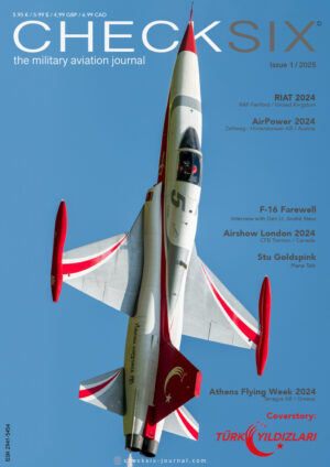 CHECKSIX Issue 1/2025 cover featuring a Turkish Stars Northrop F-5 fighter aircraft